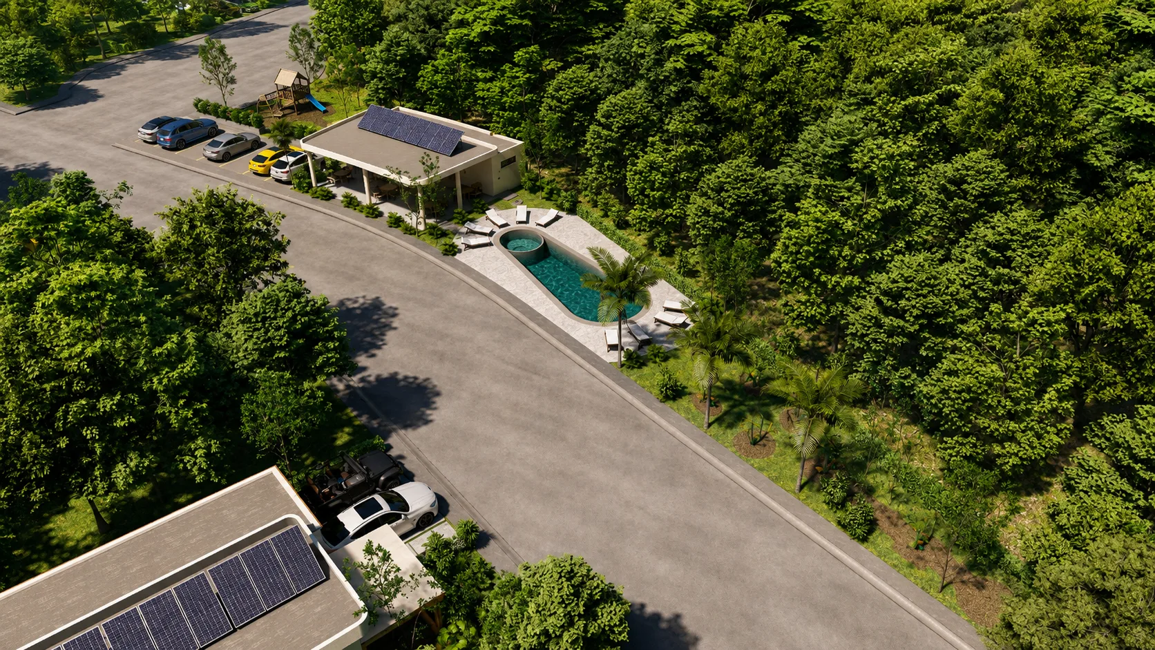 Área de piscina de Villas Yaxkin