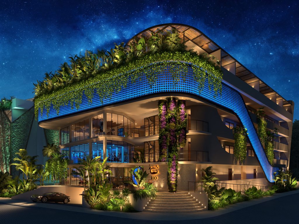fachada de Rio, desarrollo en Tulum. inversión Real Estate