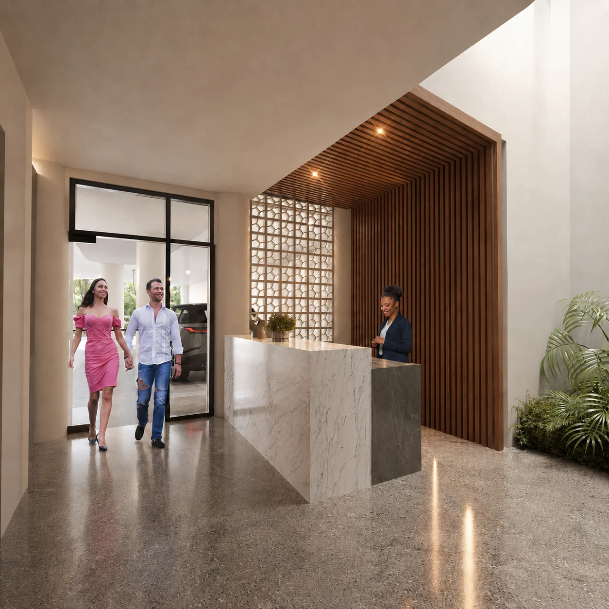Lobby y recepción de THEA Condos