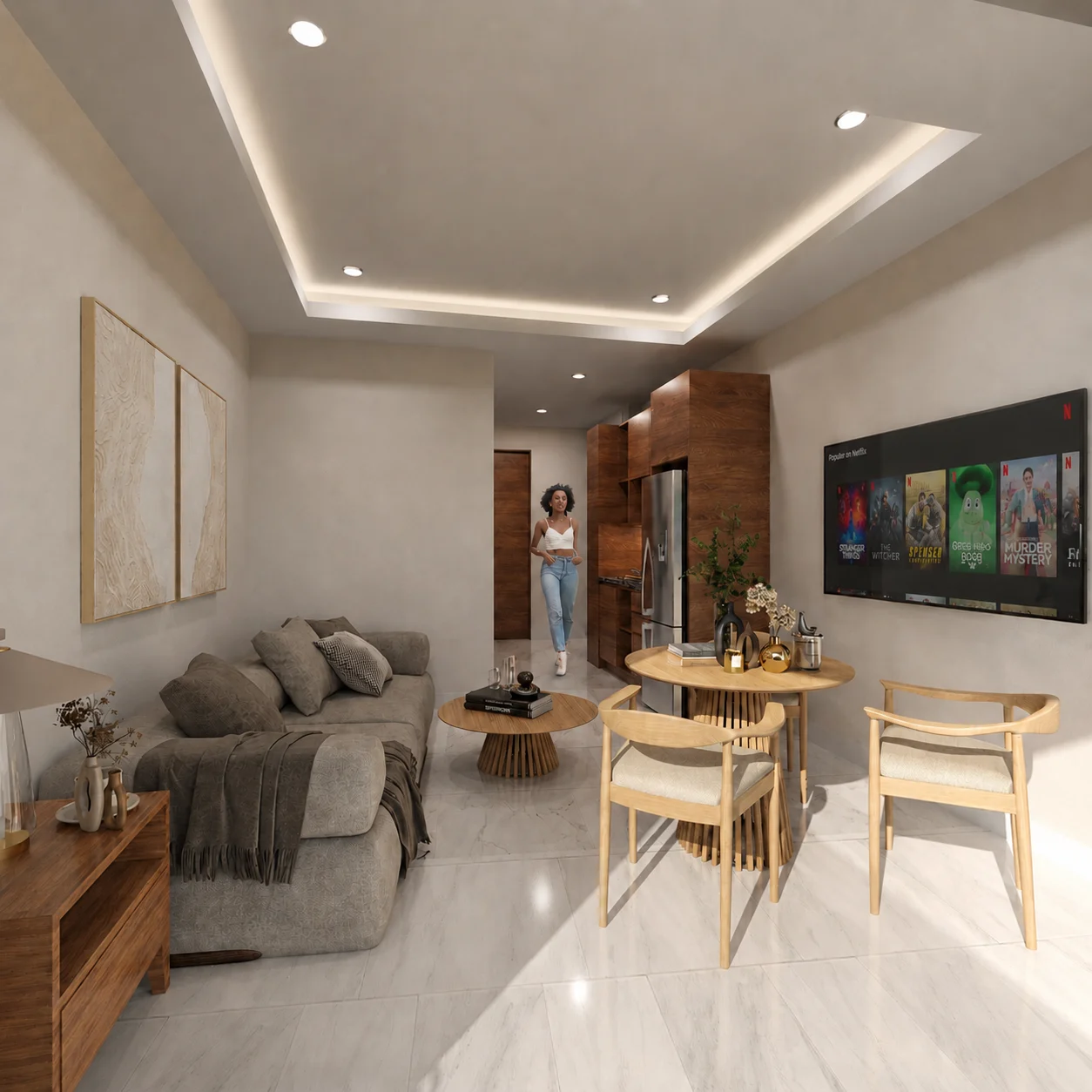 Interior contemporáneo de una residencia en THEA Condos